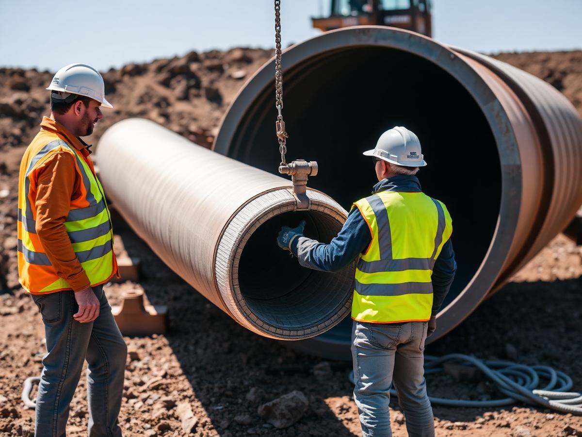 FlowTex crew installing a dewatering tube on site
